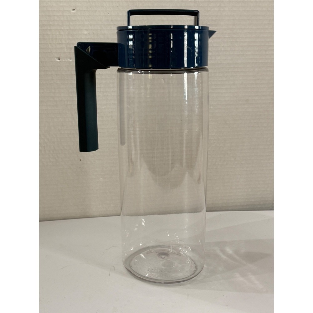 Teavana Takeya‎ Airtight Iced Tea Pitcher Navy Blue Lid 1 Quart BPA Free